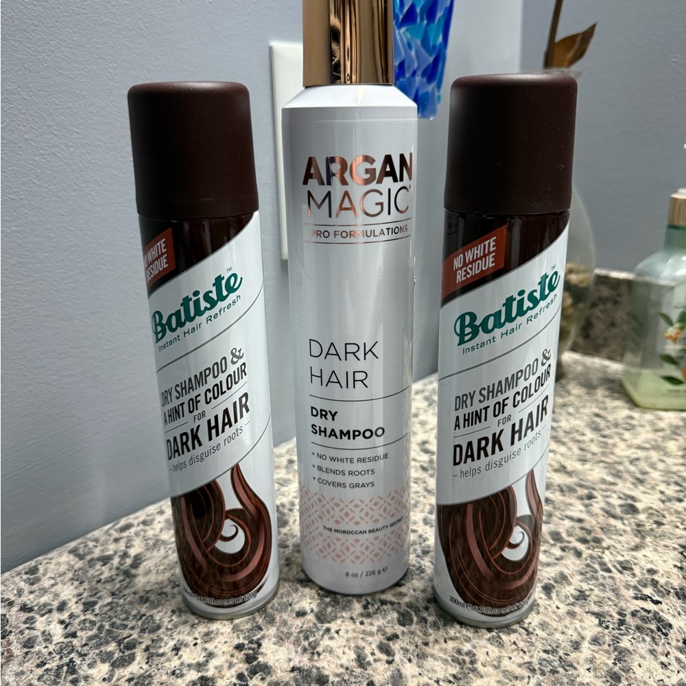 3pk Batiste and Argan Magic Dry Shampoo Set for Dark Hair